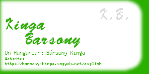 kinga barsony business card