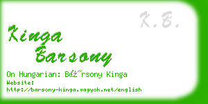 kinga barsony business card